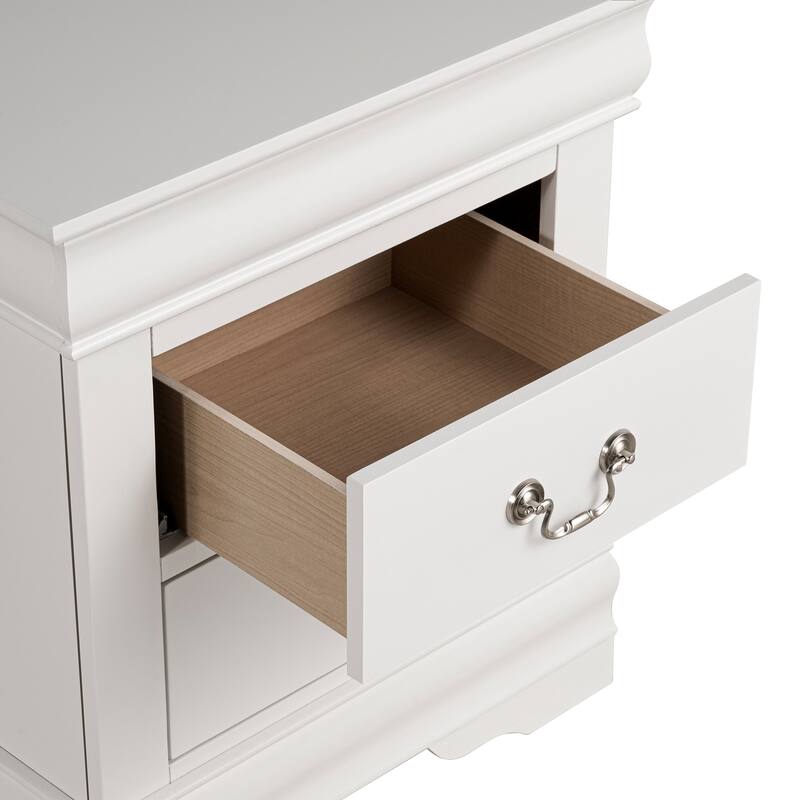 Modern White Two Drawers NightStand