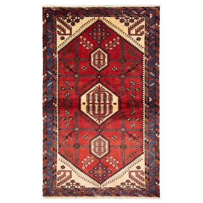 ECARPETGALLERY Hand-knotted Anatolian Vintage Red Wool Rug - 4'11 x 8'0