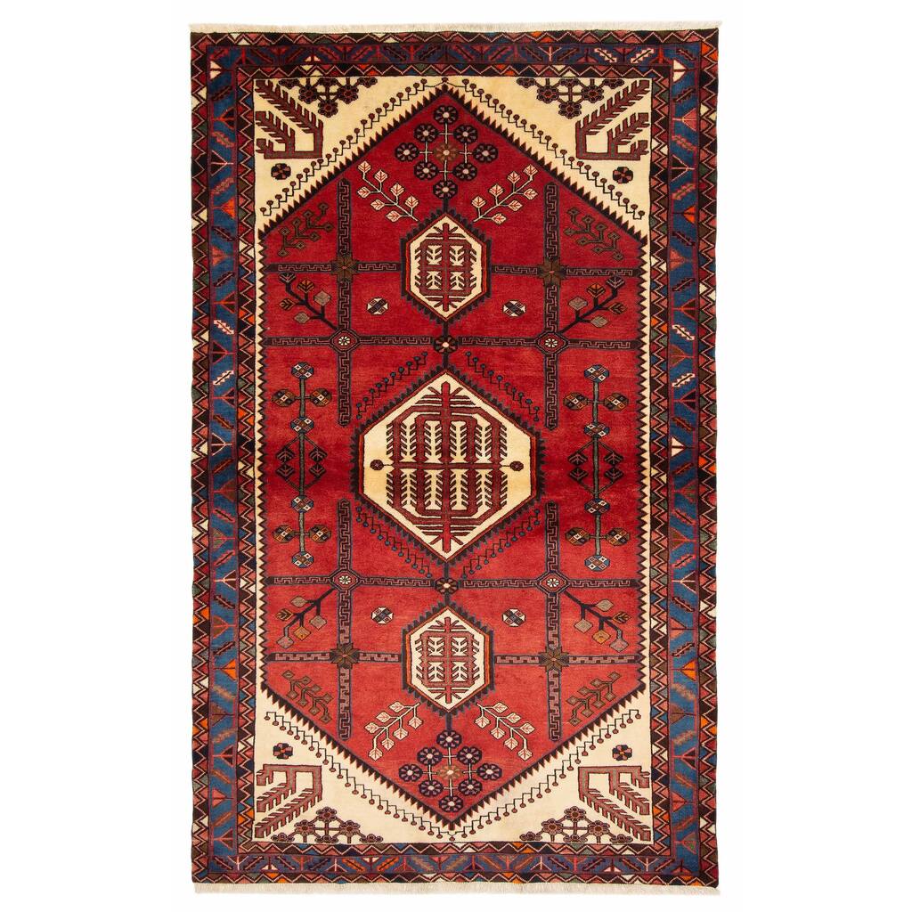 ECARPETGALLERY Hand-knotted Anatolian Vintage Red Wool Rug - 4'11 x 8'0