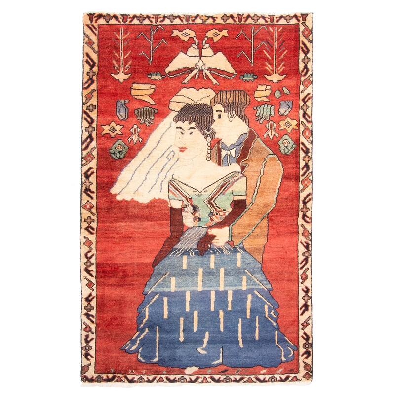 ECARPETGALLERY Hand-knotted Andelz Red Wool Rug - 3'1 x 5'1