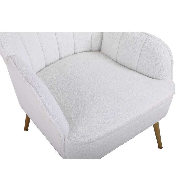 Teddy fabric Ivory Accent Chair
