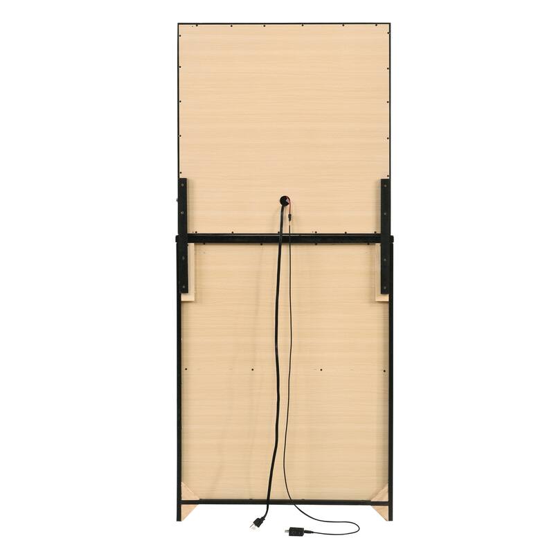 Furniture of America Mary Hollywood Glam Makeup Vanity Chest and Mirror with USBs & Outlets
