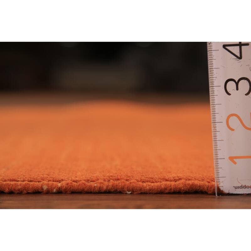Orange Gabbeh Modern Rug Hand-Knotted Bedroom Wool Carpet - 4'0" x 5'9"