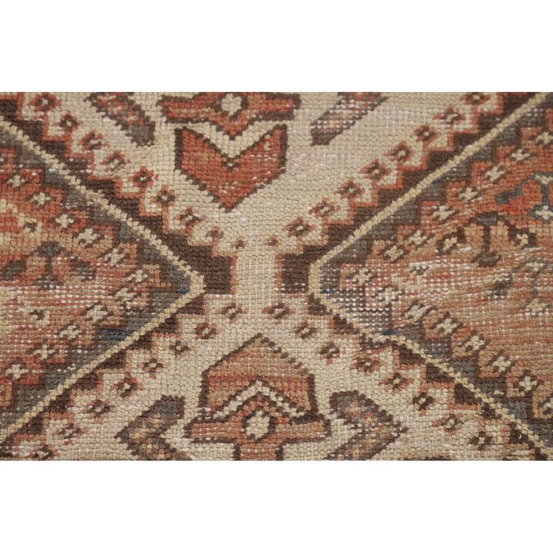 Orange Bakhtiari Persian Vintage Area Rug Hand-Knotted Wool Carpet - 5'1"x 9'10"