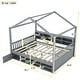 preview thumbnail 7 of 25, Wooden House Bed with Shelves and Storage