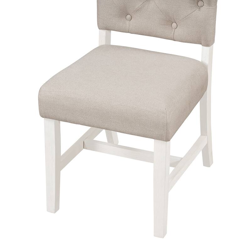 Vintage Style Dining Chair Set, Button Tufted Chairs with Upholstered Seats, for Dining Rooms, Espresso, 4-Piece Set