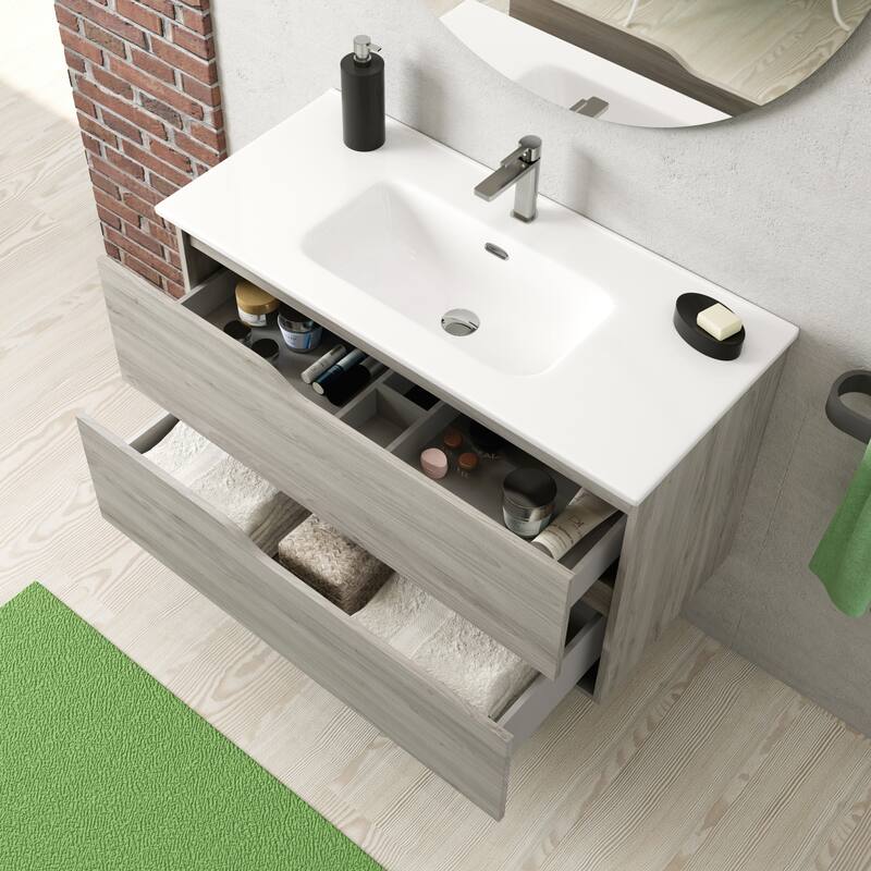 WS Bath Collections Menta C100 Menta 40" Wall Mounted Single Basin