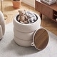 preview thumbnail 2 of 26, Adeco 16" Round Upholstered Storage Ottoman with Wood Lid