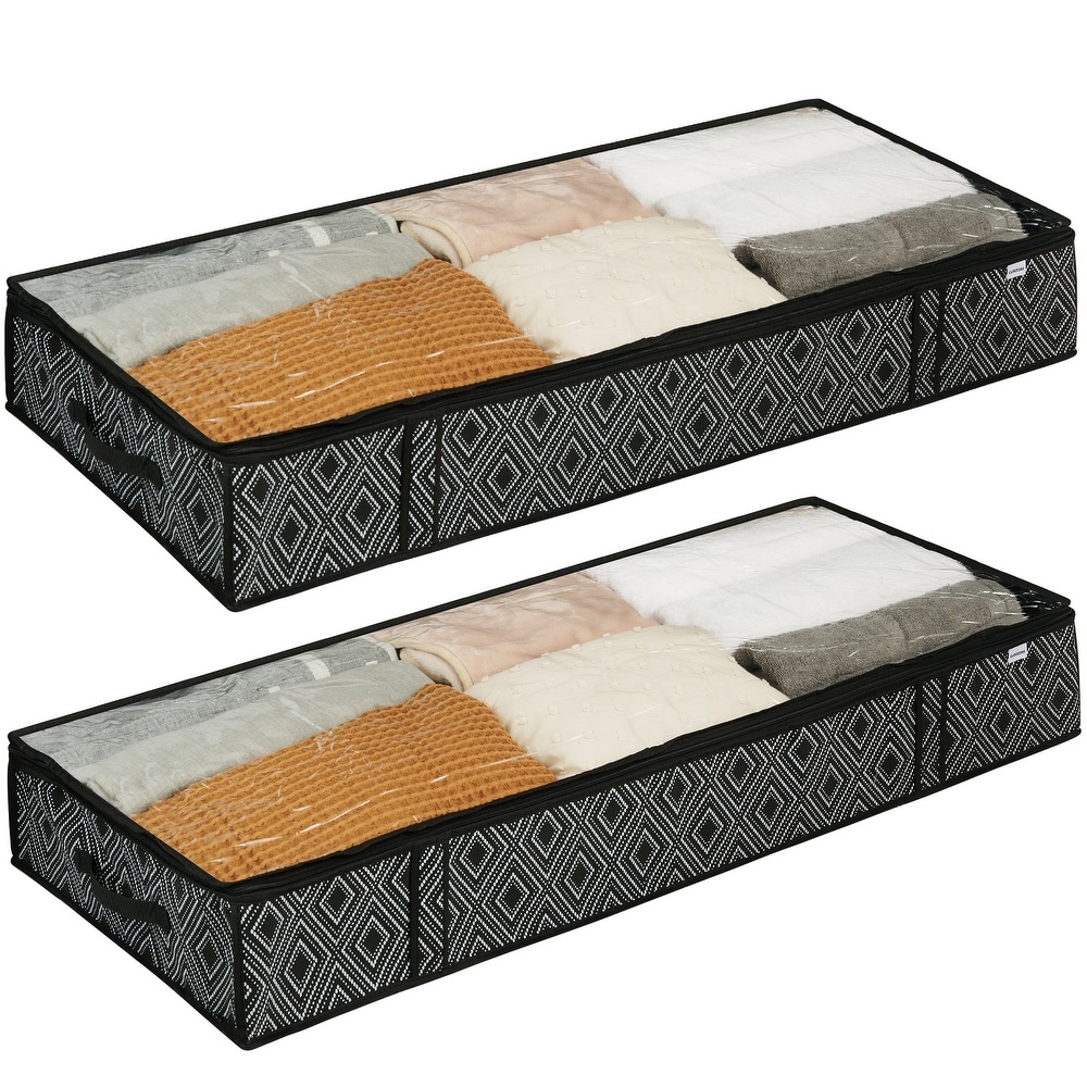 2 Pack Under Bed Storage Containers, 54L Large Capacity Linen