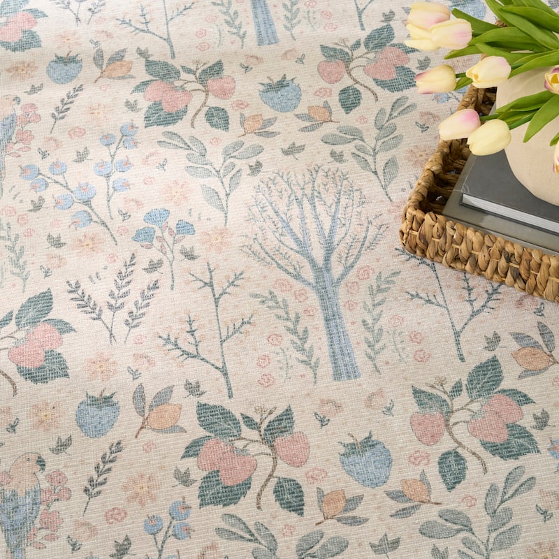 Nourison Botanical Washables Indoor only Chic Floral Area Rug