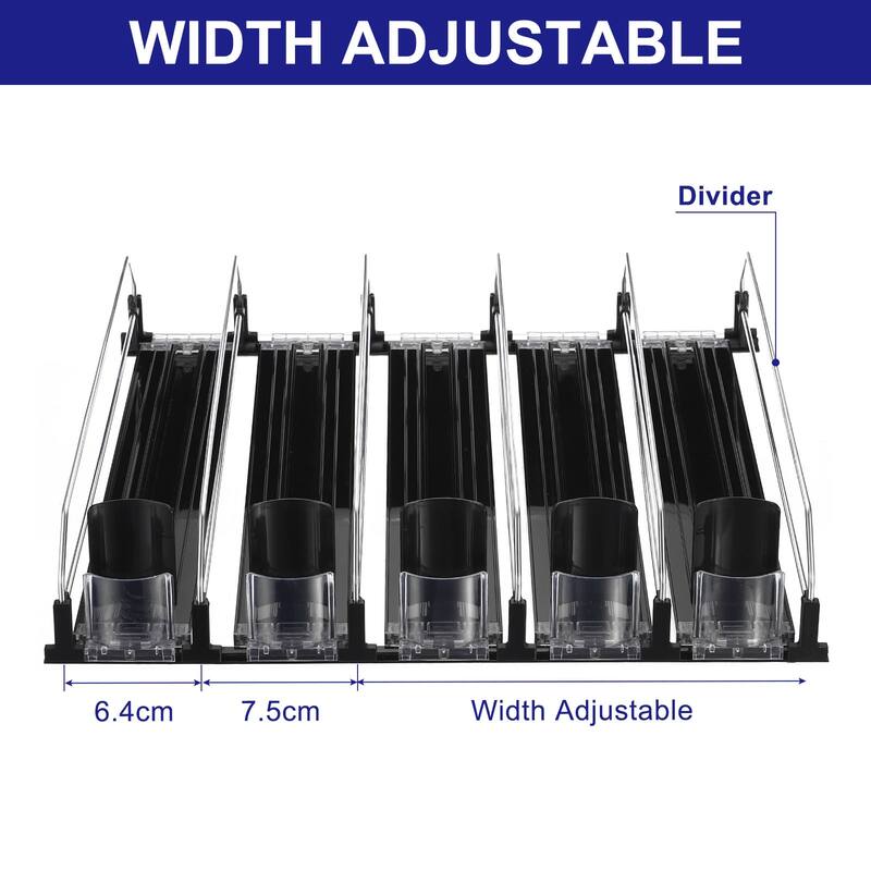 5pcs Self-Pushing Soda Can Dispenser Drink Organizer for Vending Machine, Black