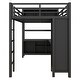 preview thumbnail 40 of 50, All-in-One Metal Loft Bed with L-Shaped Desk & Wardrobe, Bedrooms Bed Frame with Storage Cubes, Shelves, Full-Length Guardrails