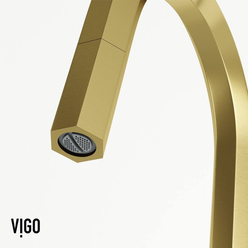 VIGO Hart Hexad 18" H Single Handle Pull-Down Kitchen Faucet