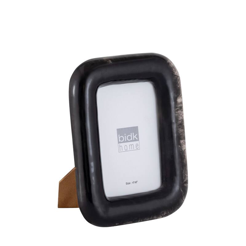Rectangular Curved Edge Picture Frame - for 4" x 6" Photo - Black