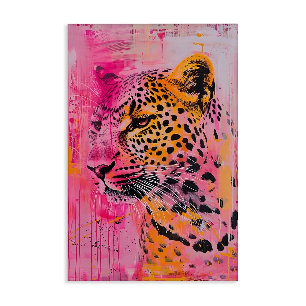 Stupell Vibrant Purple & Orange Cheetah Canvas Wall Art Design By LSR Design Studio