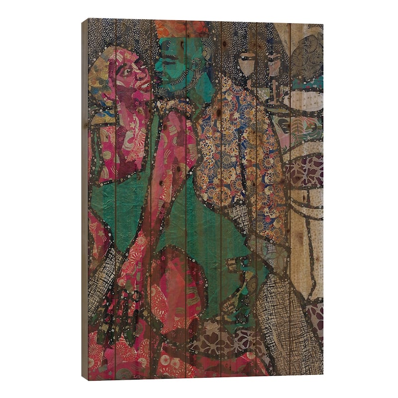 Date Night Print On Wood by Zsudayka Nzinga - Multi-Color - 26x18x1.5
