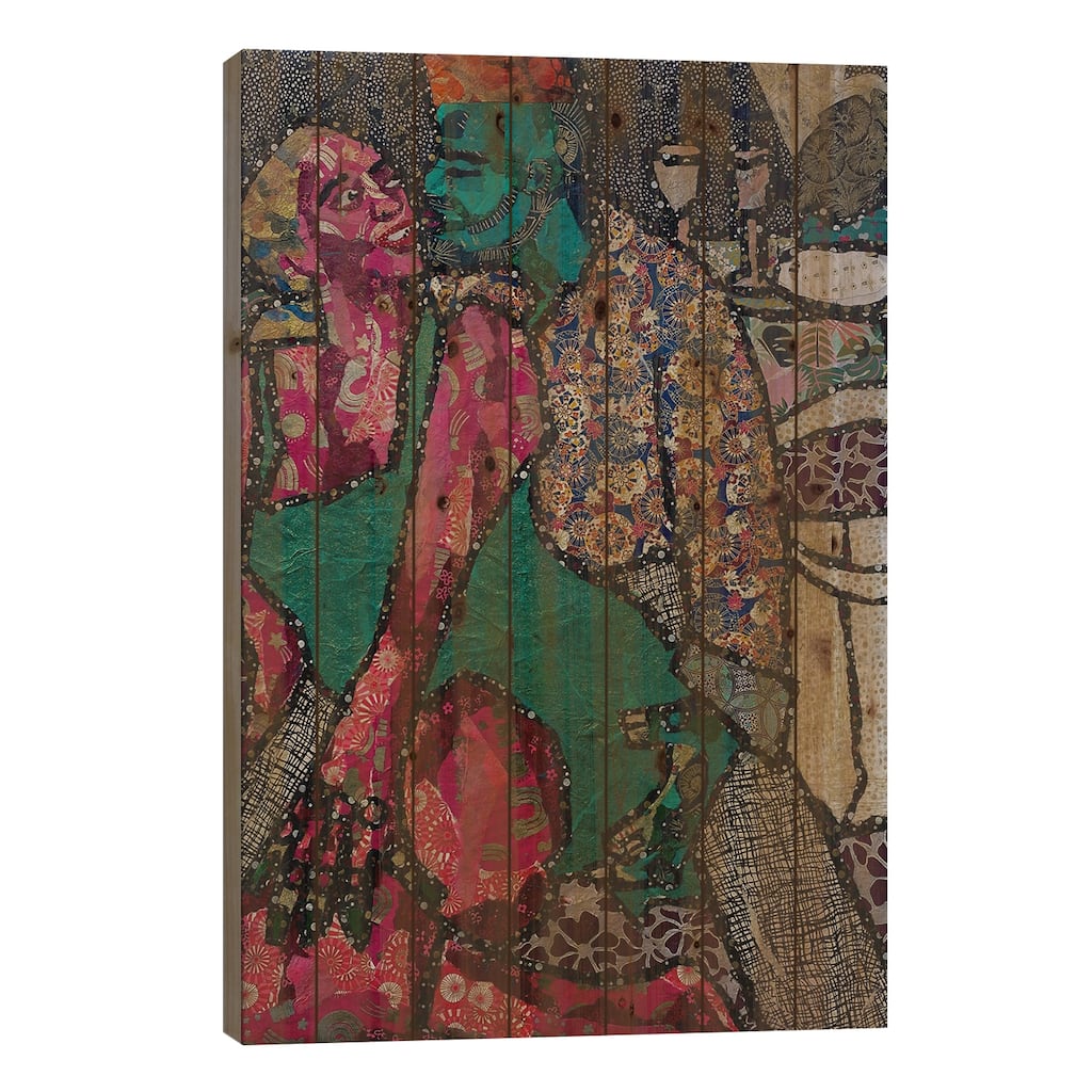 Date Night Print On Wood by Zsudayka Nzinga - Multi-Color