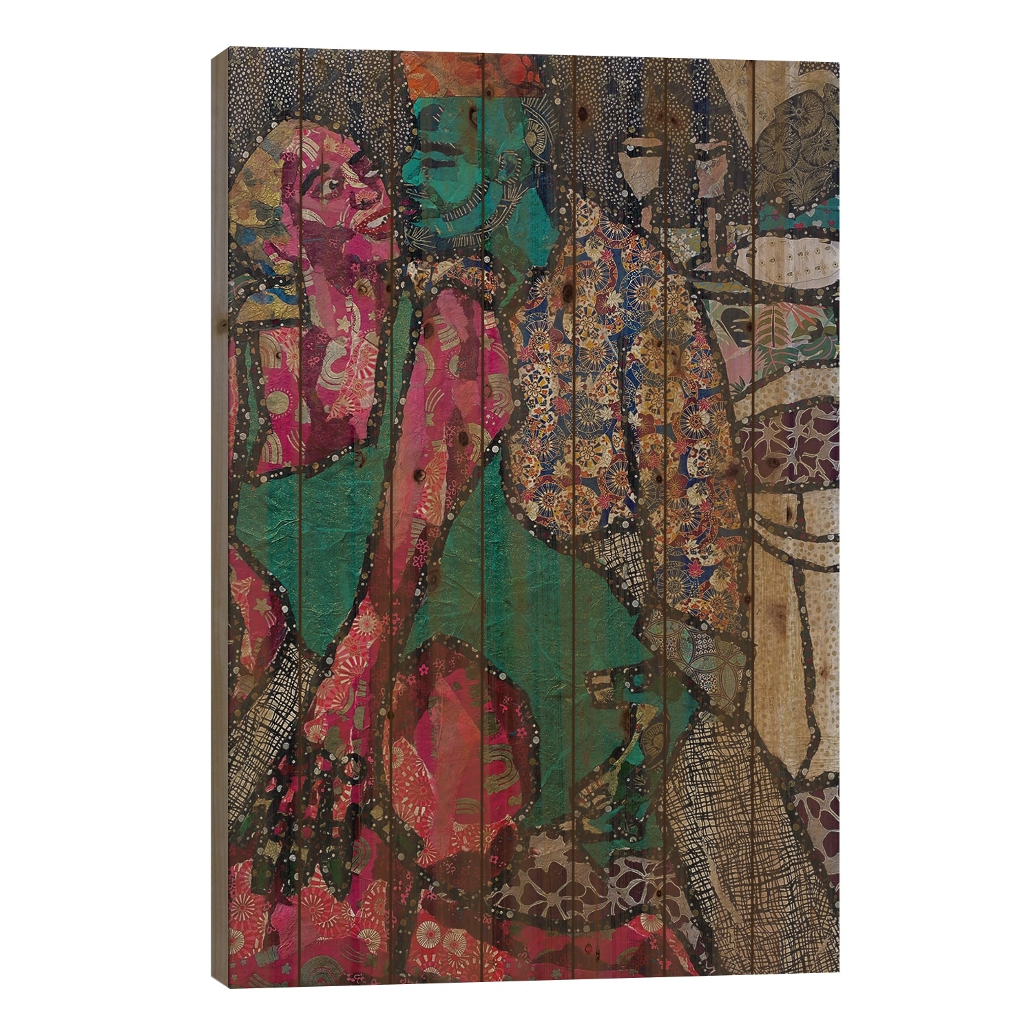 Date Night Print On Wood by Zsudayka Nzinga - Multi-Color