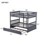 preview thumbnail 7 of 10, Dark Grey Full over Full Bunk Beds with Twin Size Trundle, Convertible to 2 Beds for Bedroom