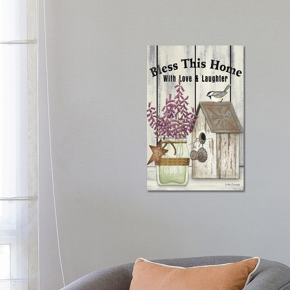 iCanvas "Bless This Home" by Linda Spivey Canvas Print