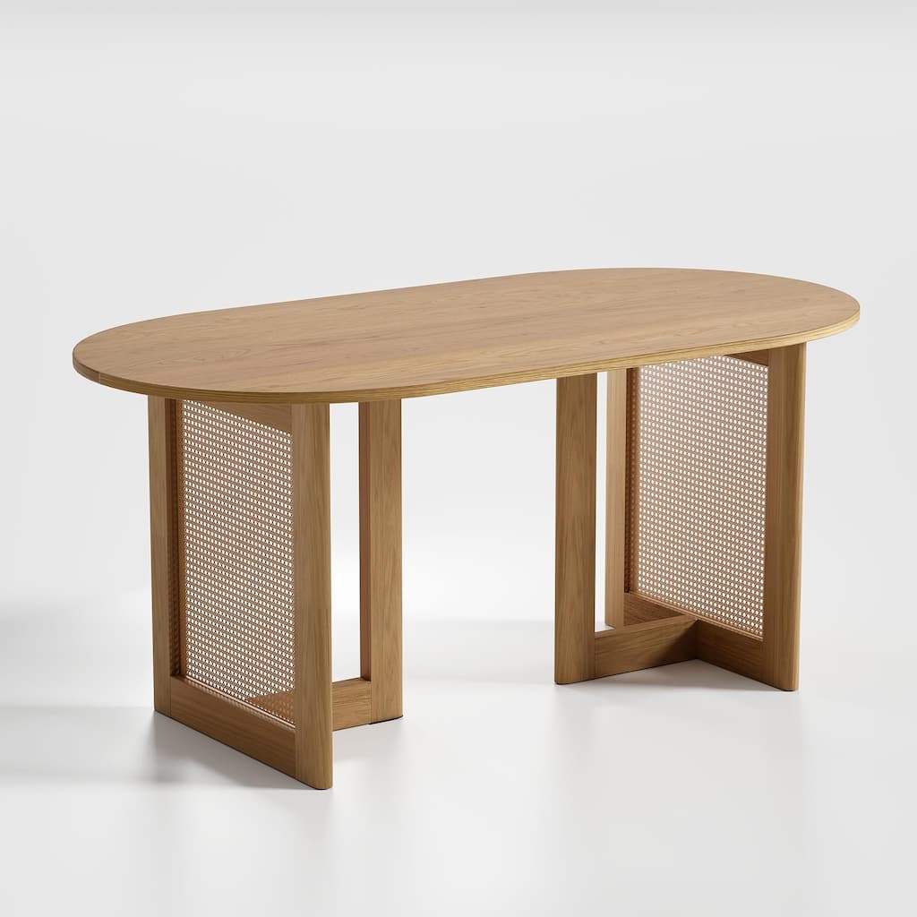 Lumioca Cinna Oak Wood Double Pedestal Dining Table