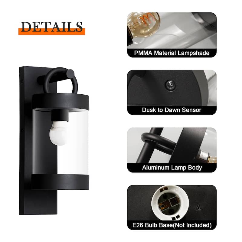 Inowel Wall Light Outdoor Lantern Dusk to Dawn E26