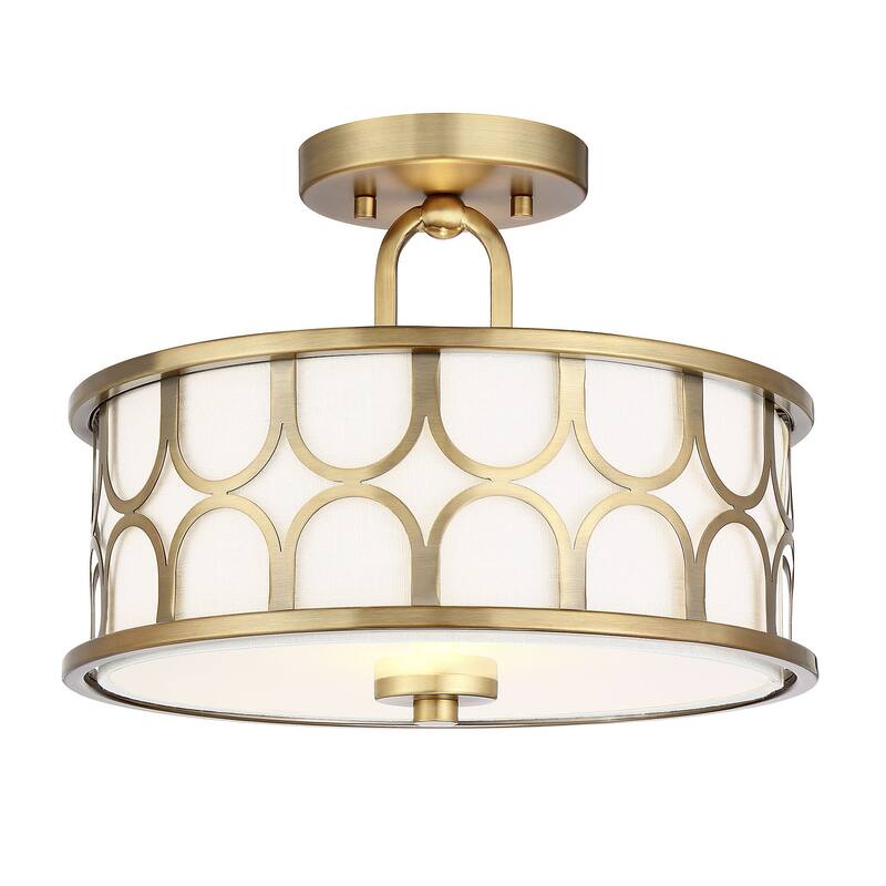 Bellevue 2 Light 13" Wide Semi-Flush Drum Ceiling Fixture
