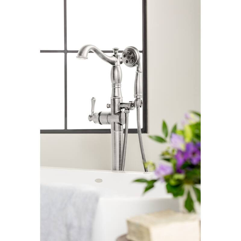 Delta Cassidy Floor Mounted Tub Filler with Personal Hand Shower Less