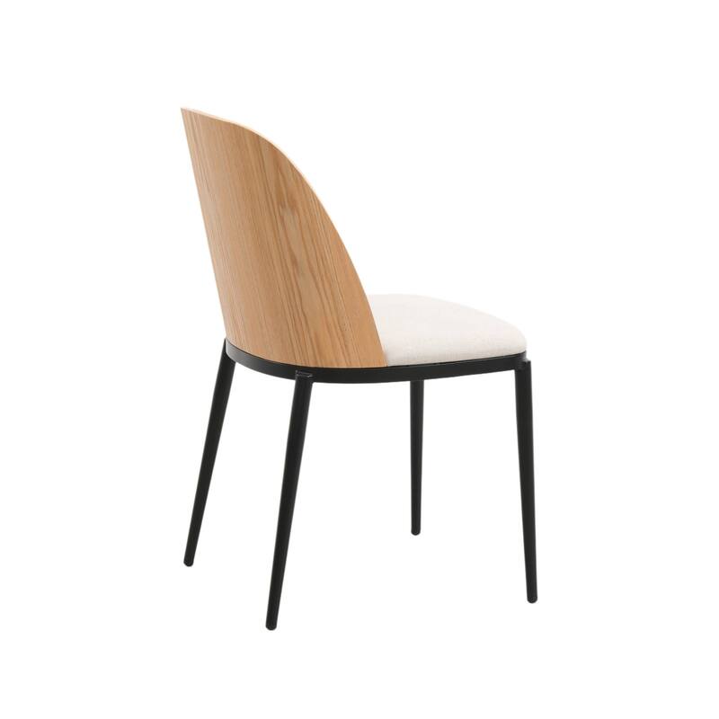 Dining Chair with Upholstered Seat Side Chair with MDF Wood Frame in Steel Set of 4