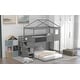 preview thumbnail 19 of 18, Twin over Full House Bunk Bed with Storage Staircase & Doodle Blackboard, Solid Wood Slats Support, Perfect for Kids' Bedroom