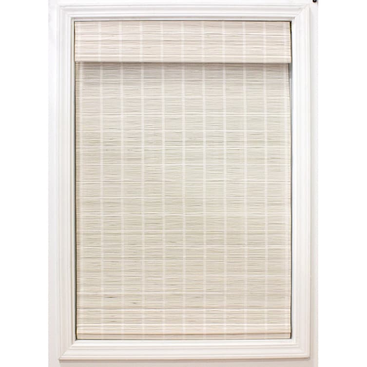 Radiance Cordless Driftwood Bayshore Bamboo Roman Shade - 23 inches wide x 64 - White