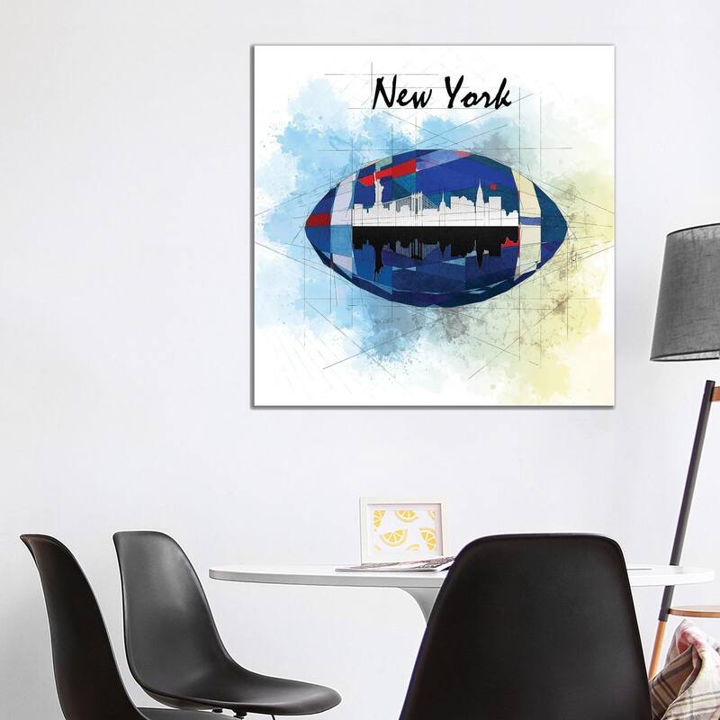 iCanvas "Football New York Giants" by Katia Skye Canvas Print - 37x37x1.5