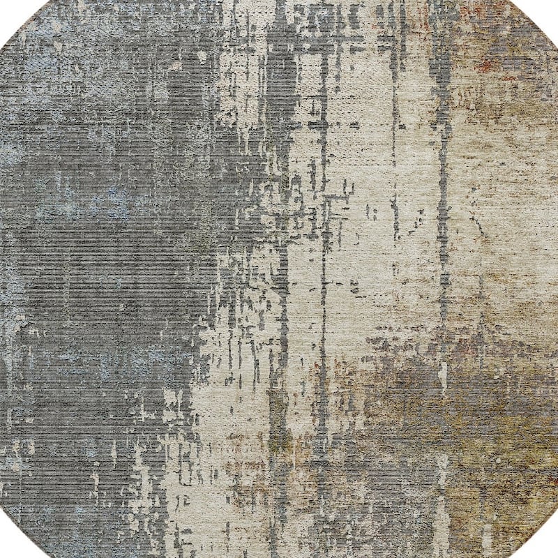 HomeRoots Abstract Transitional Rectangle Outdoor Rug