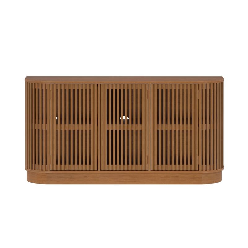 Plank and Beam Contour Curved 3-Door Sideboard/TV Stand