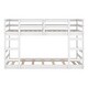 preview thumbnail 31 of 38, Twin Over Twin Pine Wood Bunk Bed with Ladder & Guardrails - Sturdy Design White - Twin over Twin