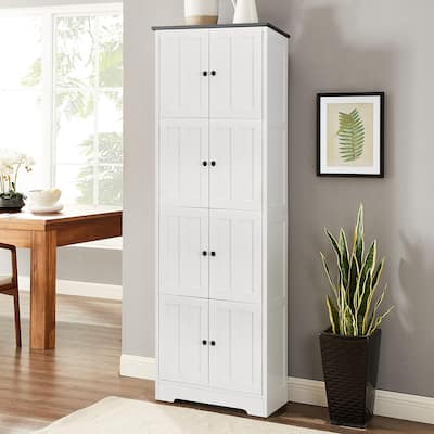 Modern Tall Storage Cabinet with Doors and Shelves, Freestanding Cabinet, Bathroom Cabinet, Floor Cabinet
