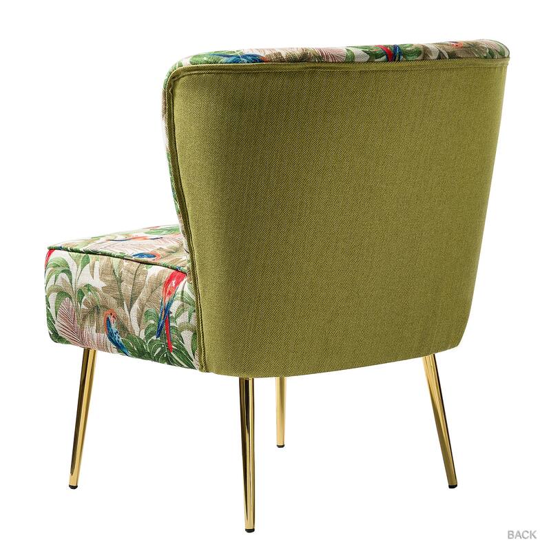 Almira Contemporary Upholstered Armless Side Chair with Tufted Back Set of 2 by HULALA HOME
