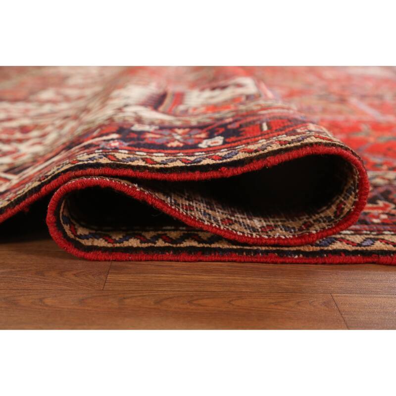 Hand Knotted Oriental 100% Wool Carpet Traditional Medallion Red Heriz Area Rug - 10' 3'' X 7' 9''