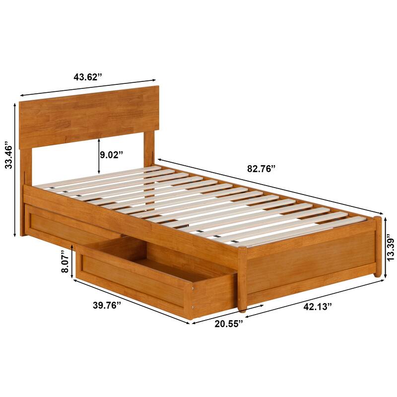 Wesley Platform Bed with Panel Footboard and Storage Drawers