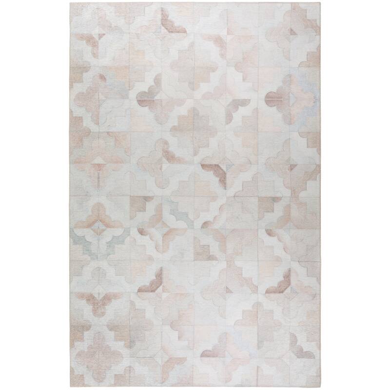 Indoor/ Outdoor Laredo Moroccan Faux Hide Patchwork Washable Area Rug