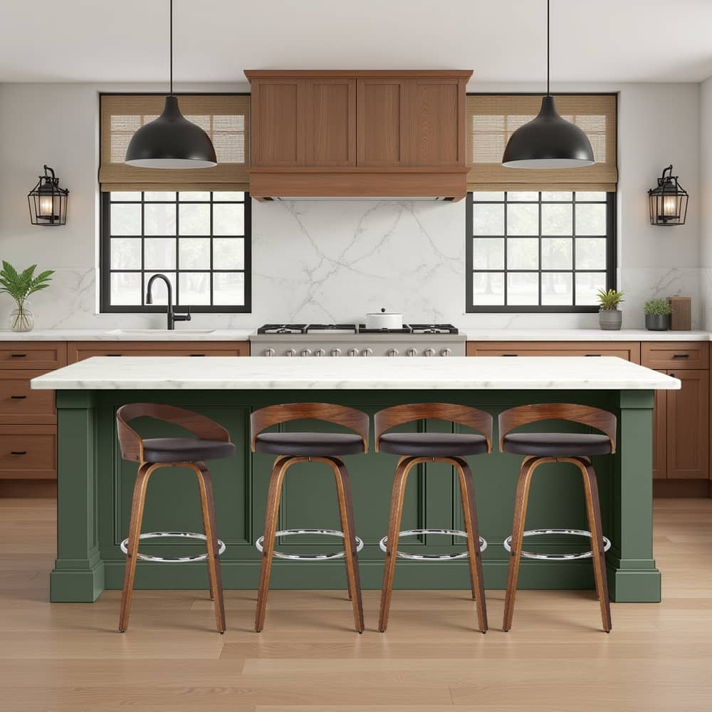 Carson Carrington Solavagen Mid-Century Modern Swivel Counter or Bar Stool