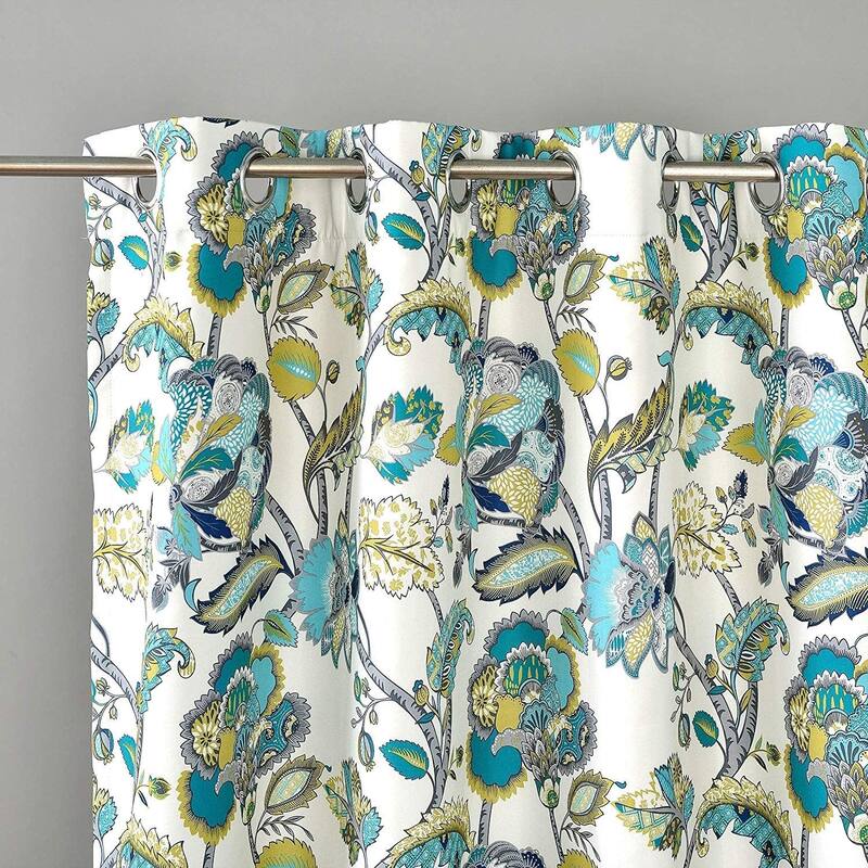 DriftAway Layla Classic America Style Floral Leaves Window Curtain Grommet