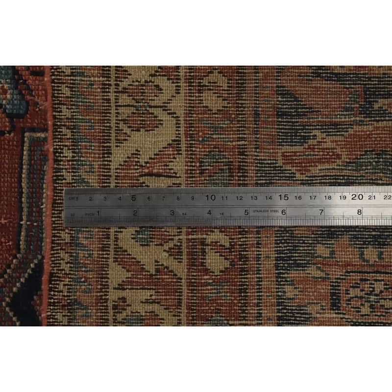 Hand Knotted Oriental 100% Wool Carpet Traditional Geometric Oranges & Rust Bakhtiari Area Rug - 6' 7'' X 5' 1''