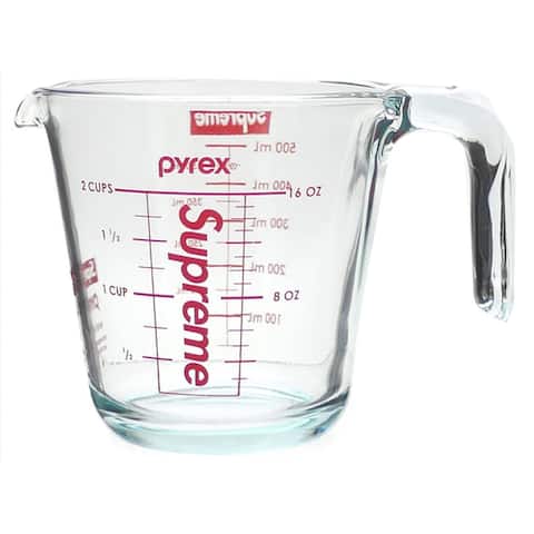 Supreme Edition Pyrex Glass Measuring Cup, Clear, 2 Cups, No Box - 2 Cups