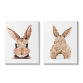 Stupell Cute Bunny with Cotton Tail Back Blushing Rabbit 2pc Multi ...