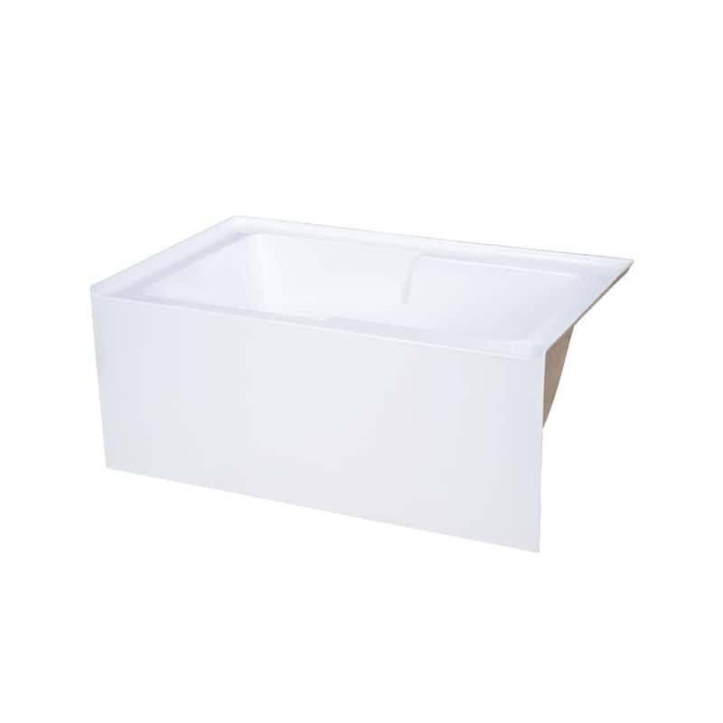 Voltaire 48 X 30" Right-Hand Drain Alcove Integrated Armrest Bathtub With Apron - 48x30 Right