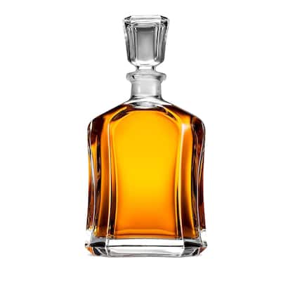 Bormioli Rocco Capitol Glass Decanter Airtight Geometric Stopper - 23.75 oz