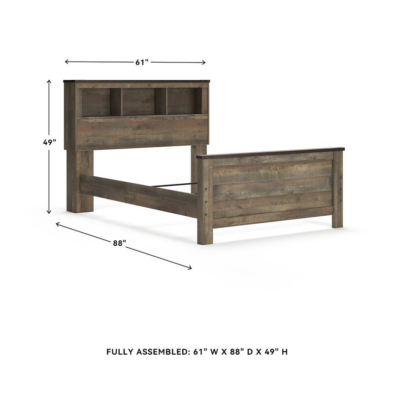 Signature Design by Ashley Trinell Brown Full Bookcase Panel Bed