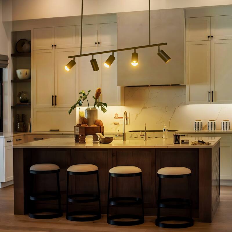 43.3" 5-Light Industrial Linear Track Lighting with Adjustable Track Heads