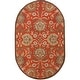 preview thumbnail 87 of 122, Patchway Handmade Classic Floral Wool Area Rug 8' x 10' Oval - Rust - Oval